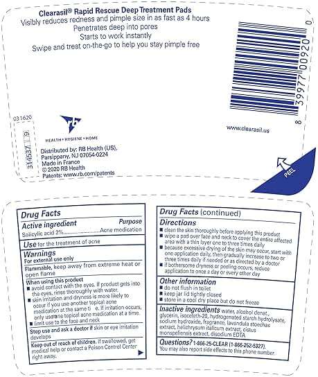 Clearasil Rapid Rescue Deep Treatment Acne Face Pads, Maximum Strenght with 2% Salicylic Acid Acne Treatment Medicine, 90 Count - Image 10