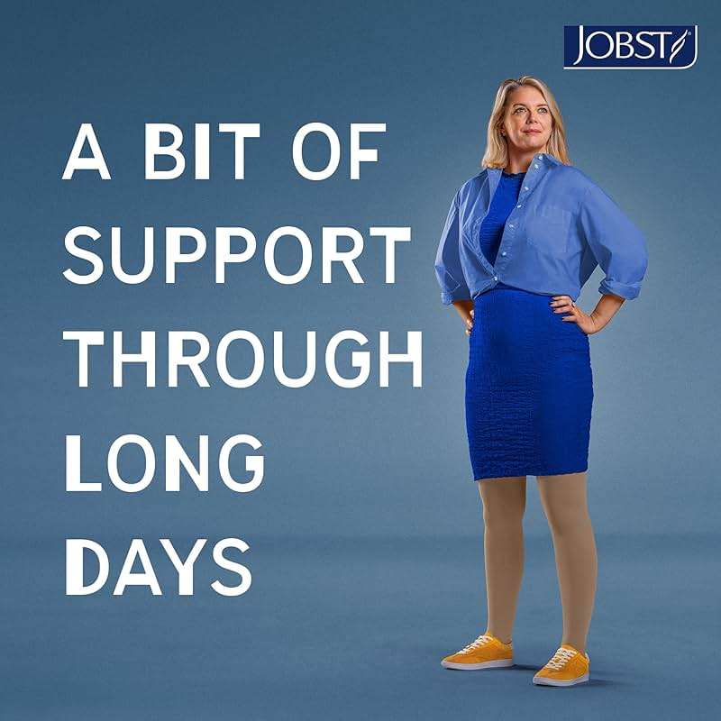 JOBST Relief Knee High Graduated Compression Socks, 15-20 mmHg - Comfortable Unisex Design - Closed Toe, Black, X-Large Full Calf - Image 7