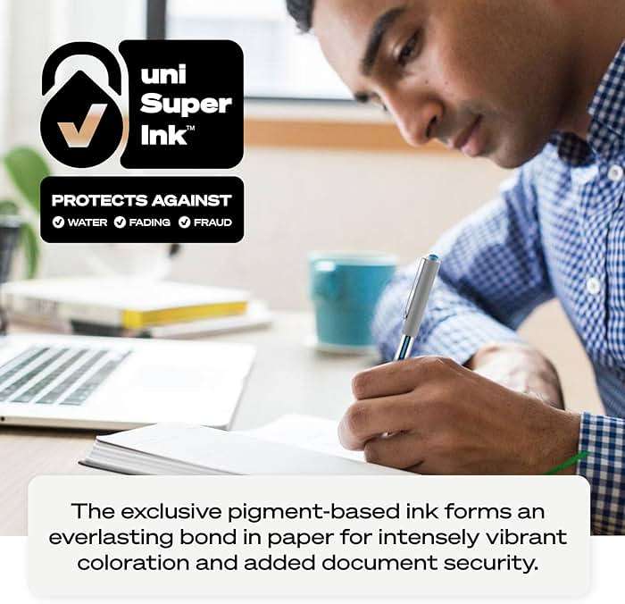 uni-ball Vision Stick Roller Ball Pens, Fine Point, Black Ink, Pack of 4 - Image 6