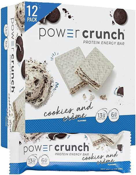 Power Crunch Protein Energy Wafer Bars, Cookies and Creme, 1.4 Ounce (12 Count) - Image 1