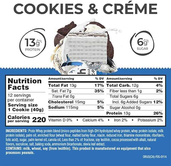 Power Crunch Protein Energy Wafer Bars, Cookies and Creme, 1.4 Ounce (12 Count) - Image 3