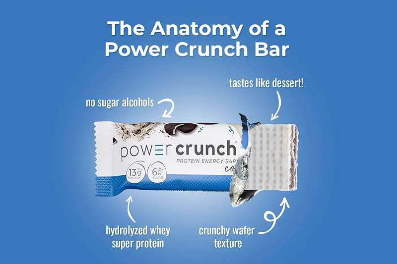 Power Crunch Protein Energy Wafer Bars, Cookies and Creme, 1.4 Ounce (12 Count) - Image 7