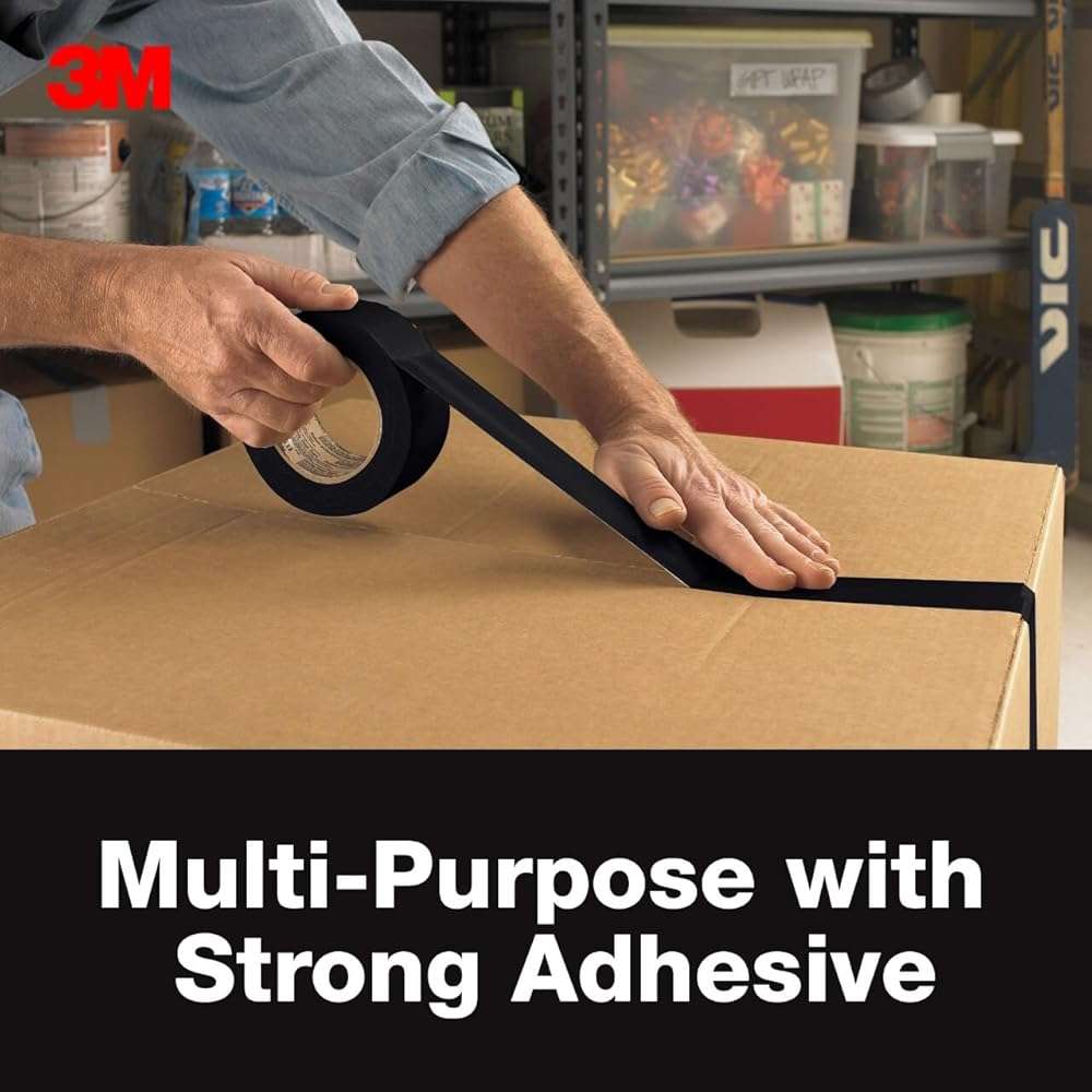 3M Black Duct Tape, Multi-Use Colored Duct Tape with Strong Adhesive and Water-Resistant Backing, Multi-Surface Great for Indoor and Outdoor Use, 1.88 Inches x 20 Yards, 1 Roll - Image 5