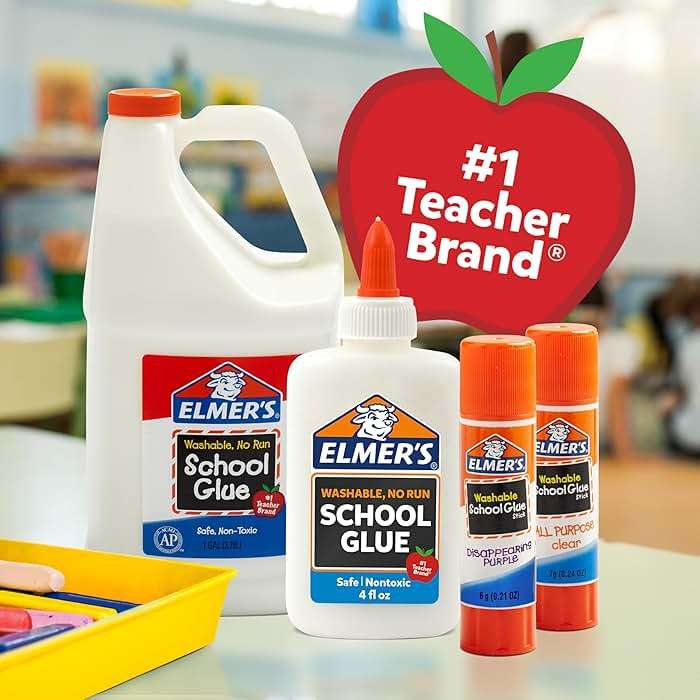 Elmer's All Purpose School Glue Sticks, Acid-Free and Washable, Clear, 7 Grams, 30 Count - Craft Projects, Poster, Classroom Supplies, #1 Teacher Brand - Image 2