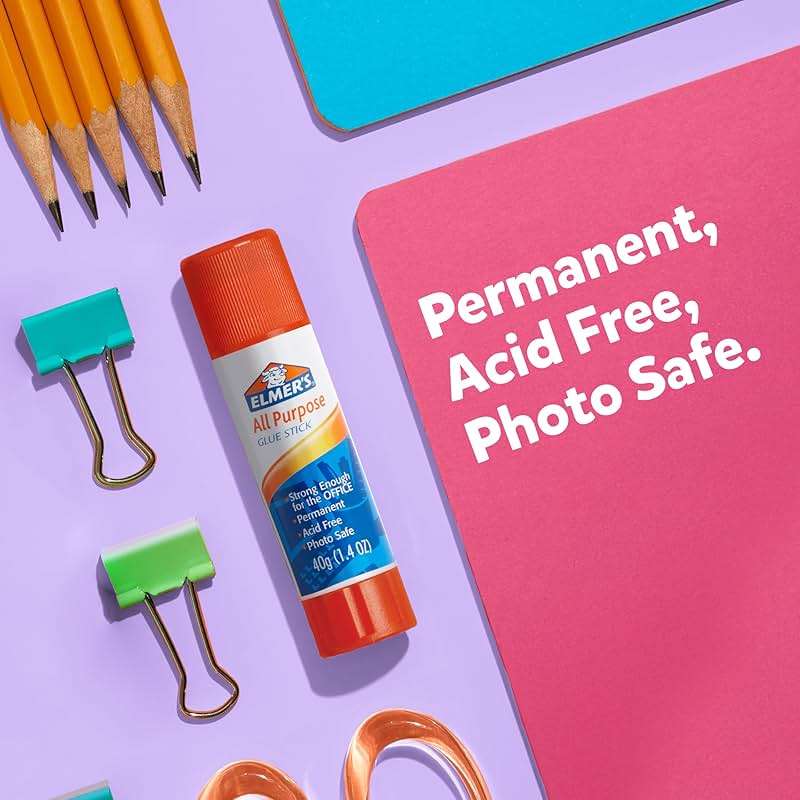 Elmer's All Purpose School Glue Sticks, Acid-Free and Washable, Clear, 7 Grams, 30 Count - Craft Projects, Poster, Classroom Supplies, #1 Teacher Brand - Image 3