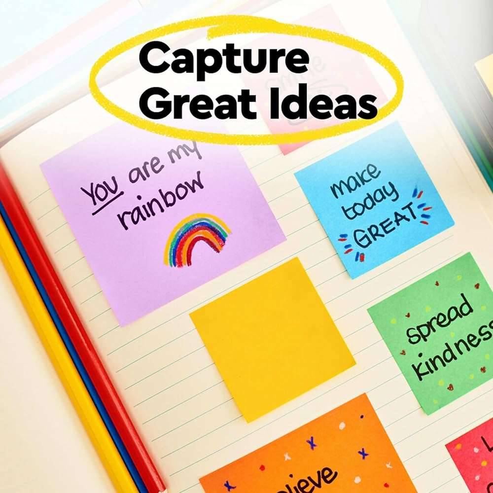Post-it Super Sticky Dispenser Pop-up Notes, 6 Sticky Note Pads, 3 x 3 in., 2X the Sticking Power, School Supplies and Oﬃce Products, Use with Post-it Note Dispensers, Playful Primaries Collection - Image 9