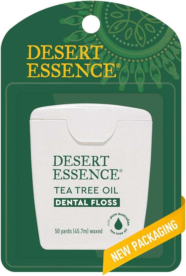 Desert Essence Tea Tree Oil Dental Floss - 50 Yards - Naturally Waxed w/ Beeswax - Thick Flossing No Shred Tape - On The Go - Removes Food Debris Buildup - Cruelty-Free Antiseptic - Image 2