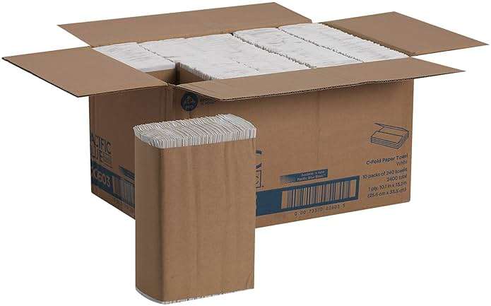 Pacific Blue Basic by Georgia-Pacific PRO C-Fold Paper Towels, White, 10.1” x 12.7” (LxW), 240 Towels Per Pack, 10 Packs Per Case, 20603 - Image 4