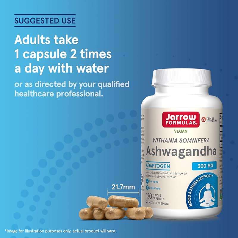 Jarrow Formulas Ashwagandha Capsules, 300 mg Supplement Supports Normalized Resistance to Mental and Physical Stress, 120 Veggie Capsules, 60 Day Supply - Image 7