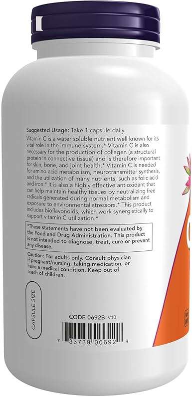 NOW Foods Supplements, Vitamin C-1,000 with 100 mg of Bioflavonoids, Antioxidant Protection*, 250 Veg Capsules - Image 3