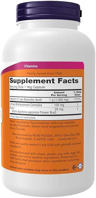 NOW Foods Supplements, Vitamin C-1,000 with 100 mg of Bioflavonoids, Antioxidant Protection*, 250 Veg Capsules - Image 4