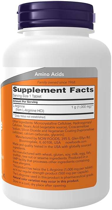 NOW Foods Supplements, L-Arginine 1,000 mg, Nitric Oxide Precursor*, Amino Acid, 120 Tablets - Image 2