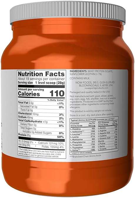 NOW Foods Sports Nutrition, Whey Protein Isolate, 25 g With BCAAs, Unflavored Powder, 1.2-Pound - Image 2