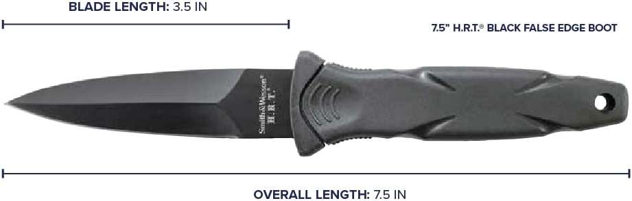 Smith & Wesson SWHRT3BF 7.5in High Carbon S.S. Full Tang Fixed Blade Knife with 3.5in False Edge Blade and TPR Handle for Outdoor, Tactical, Survival and EDC - Image 6