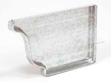 Amerimax 15206 4" Right Galvanized Steel Gutter End Cap - Image 1