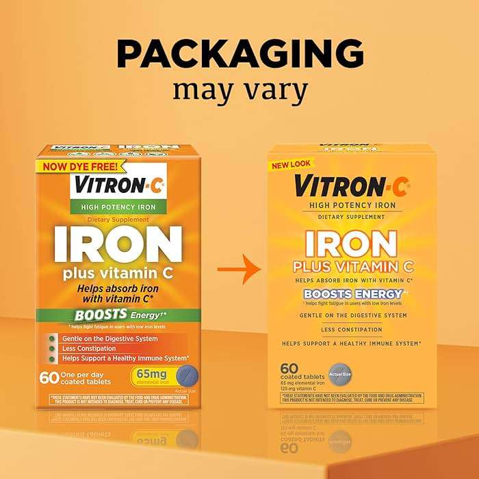 Vitron-C High Potency Iron Supplement with 125 mg Vitamin C, 60 Count - Image 2