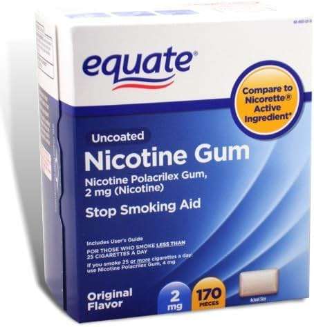 Equate - Nicotine Gum Polacrilex 2 mg, Stop Smoking Aid, Original Flavor, 170 Pieces - Image 1