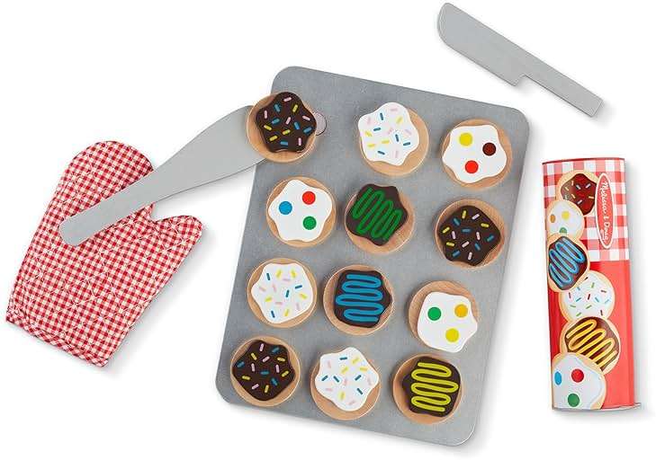 Melissa & Doug Slice & Bake Cookie Set with Wooden Play Food, Colorful Toppings & Play Kitchen Accessories, Preschool Learning Toys for Girls & Boys 3+ - Image 4