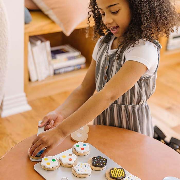 Melissa & Doug Slice & Bake Cookie Set with Wooden Play Food, Colorful Toppings & Play Kitchen Accessories, Preschool Learning Toys for Girls & Boys 3+ - Image 5