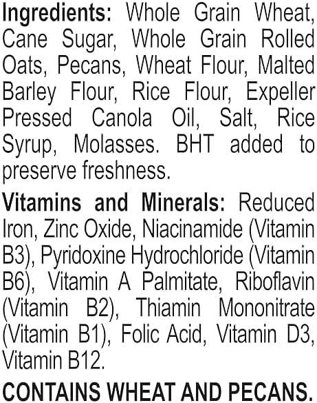 Great Grains Crunchy Pecans Breakfast Cereal for Adults, Crispy Flakes and Granola Clusters, Non-GMO, Heart Healthy, Made with Whole Grain, 16 oz Box | Non-GMO, Heart Healthy, Made with Whole Grain, - Image 3