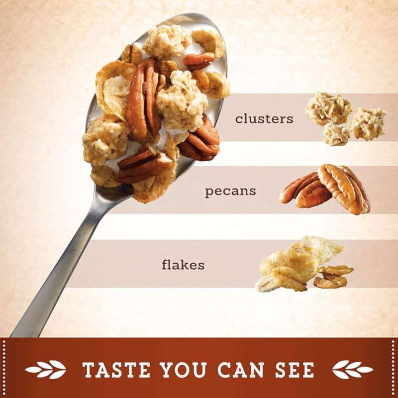Great Grains Crunchy Pecans Breakfast Cereal for Adults, Crispy Flakes and Granola Clusters, Non-GMO, Heart Healthy, Made with Whole Grain, 16 oz Box | Non-GMO, Heart Healthy, Made with Whole Grain, - Image 9