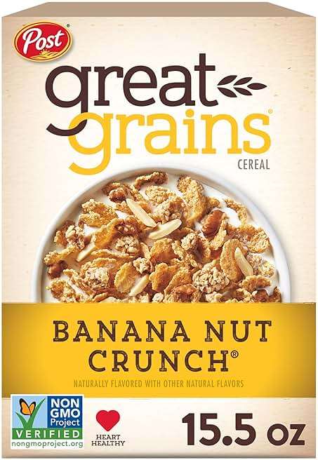 Great Grains Banana Nut Crunch Breakfast Cereal, 15.5 oz Box | Made with Whole Grain, Non-GMO, Heart Healthy - Image 1