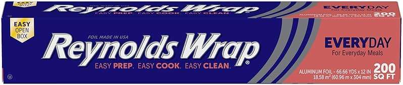 Reynolds Wrap Everyday Strength Aluminum Foil Roll, Freezer Safe and Grill Safe, Great for Foil Packets and Home Cooking, 12 Inches Wide, 200 Total Sq. Ft. - Image 1