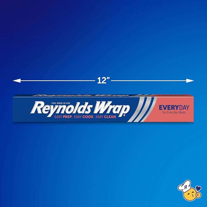 Reynolds Wrap Everyday Strength Aluminum Foil Roll, Freezer Safe and Grill Safe, Great for Foil Packets and Home Cooking, 12 Inches Wide, 200 Total Sq. Ft. - Image 2