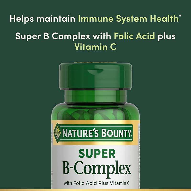 Nature's Bounty Super B Complex Vitamins with Vitamin C & Folic Acid, Vitamins for Immune & Cellular Energy Support, 150 Tablets - Image 3