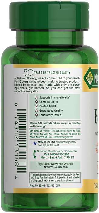 Nature's Bounty Super B Complex Vitamins with Vitamin C & Folic Acid, Vitamins for Immune & Cellular Energy Support, 150 Tablets - Image 7