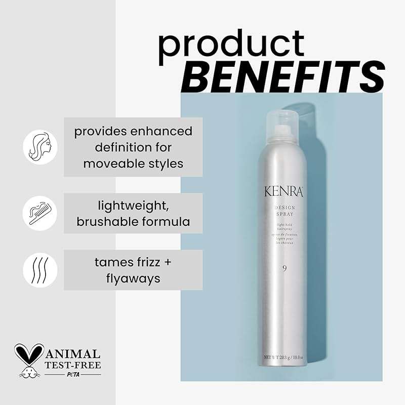 Kenra Design Spray 9 | Light Hold Hairspray | Tames Frizz & Flyaways | Lightweight, Brushable Formula | All Hair Types - Image 2