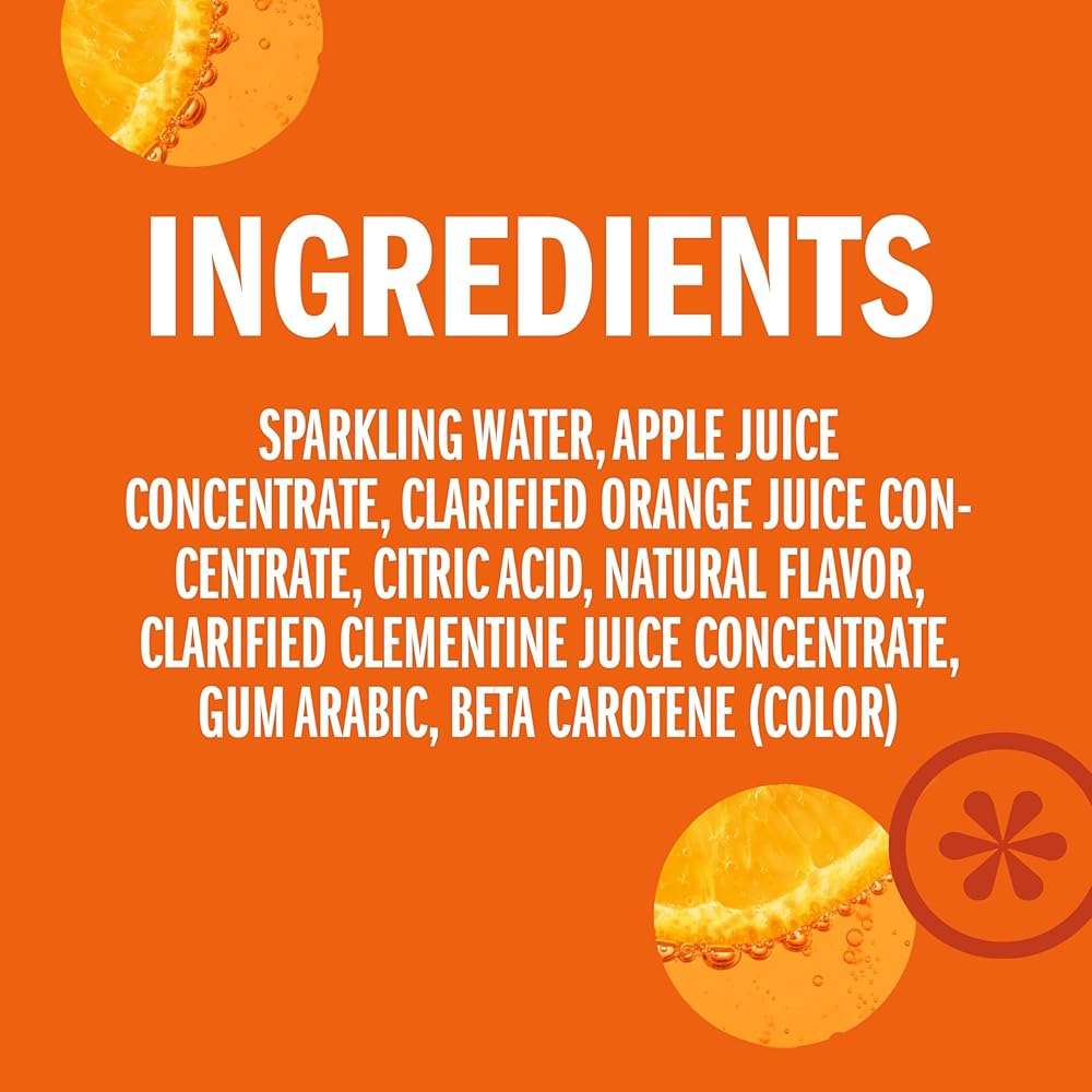 IZZE Sparkling Water Juice Beverage Blend, Clementine, No Sugar Added, 8.4 FL OZ, 24 Cans - Image 3