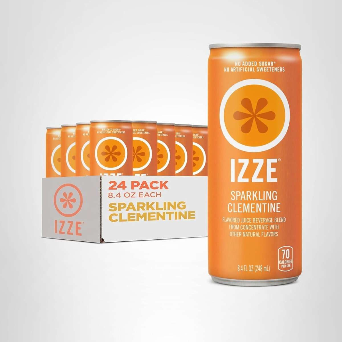 IZZE Sparkling Water Juice Beverage Blend, Clementine, No Sugar Added, 8.4 FL OZ, 24 Cans - Image 9