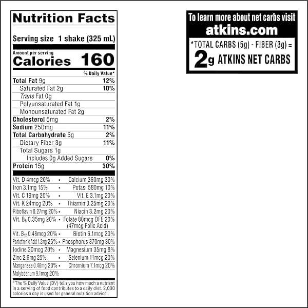 Atkins Milk Chocolate Delight High Protein Shake, 15g Protein, 2g Net Carb, 1g Sugar, Keto Friendly, Chocolate Flavored Protein Shakes, 12 Count - Image 6