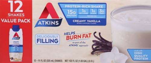 Atkins Vanilla High Protein Shake, 15g Protein, Low Glycemic, Low Carb and Low Sugar Protein Shakes, Keto Friendly Ready to Drink Shakes, 12 Vanilla Flavored Protein Shakes - Image 2