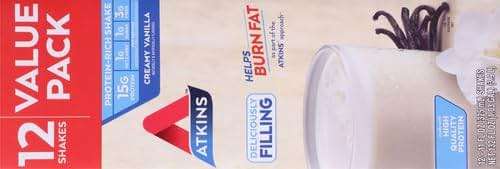 Atkins Vanilla High Protein Shake, 15g Protein, Low Glycemic, Low Carb and Low Sugar Protein Shakes, Keto Friendly Ready to Drink Shakes, 12 Vanilla Flavored Protein Shakes - Image 14