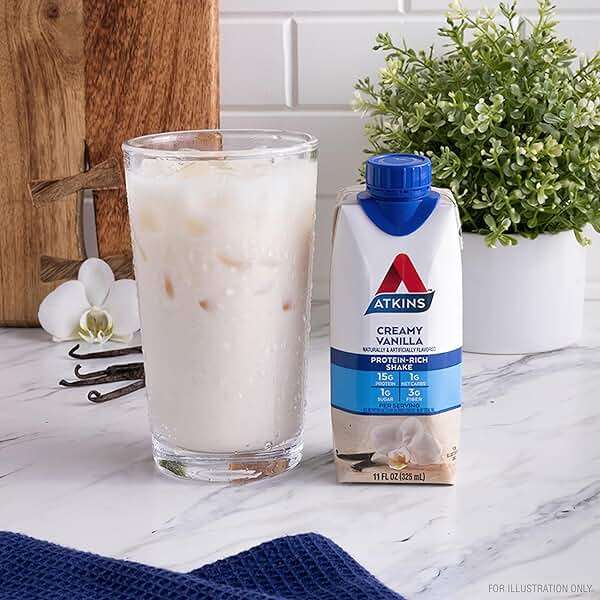 Atkins Vanilla High Protein Shake, 15g Protein, Low Glycemic, Low Carb and Low Sugar Protein Shakes, Keto Friendly Ready to Drink Shakes, 12 Vanilla Flavored Protein Shakes - Image 6