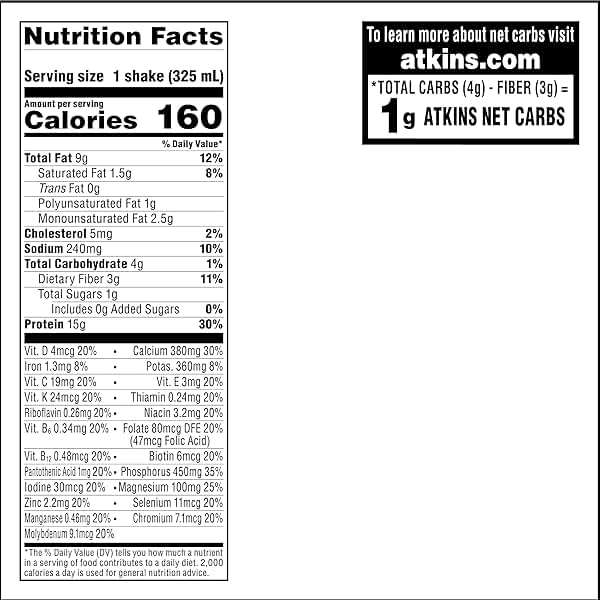 Atkins Vanilla High Protein Shake, 15g Protein, Low Glycemic, Low Carb and Low Sugar Protein Shakes, Keto Friendly Ready to Drink Shakes, 12 Vanilla Flavored Protein Shakes - Image 8
