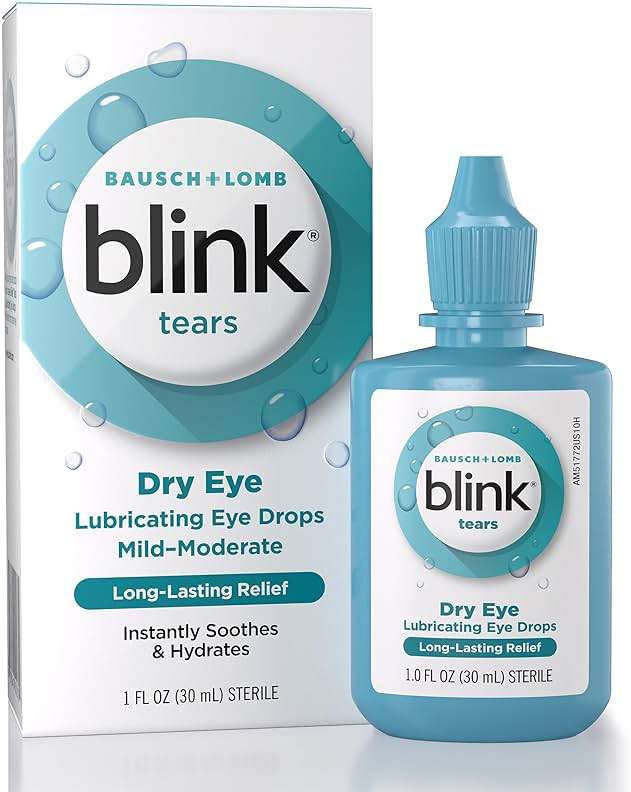 BLINK Tears Lubricating Eye Drops, Moisturizing & Soothing for Mild to Moderate Dry Eyes, with Hyaluronate, Reduces Discomfort, Long-Lasting Hydration, Soothes & Moisturizes, 1 Fl Oz - Image 1