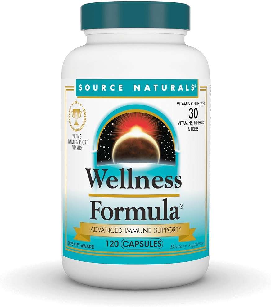 Source Naturals Wellness Formula, Advanced Immune Support*, Bio-Aligned Vitamins & Herbal Defense - Immune System Support Supplement & Immunity Booster - 120 Capsules - Image 1