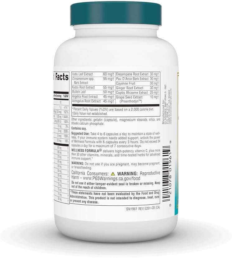 Source Naturals Wellness Formula, Advanced Immune Support*, Bio-Aligned Vitamins & Herbal Defense - Immune System Support Supplement & Immunity Booster - 120 Capsules - Image 3