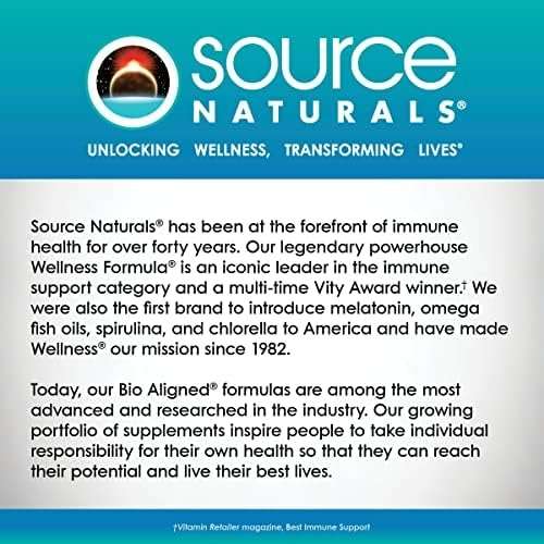 Source Naturals Wellness Formula, Advanced Immune Support*, Bio-Aligned Vitamins & Herbal Defense - Immune System Support Supplement & Immunity Booster - 120 Capsules - Image 9