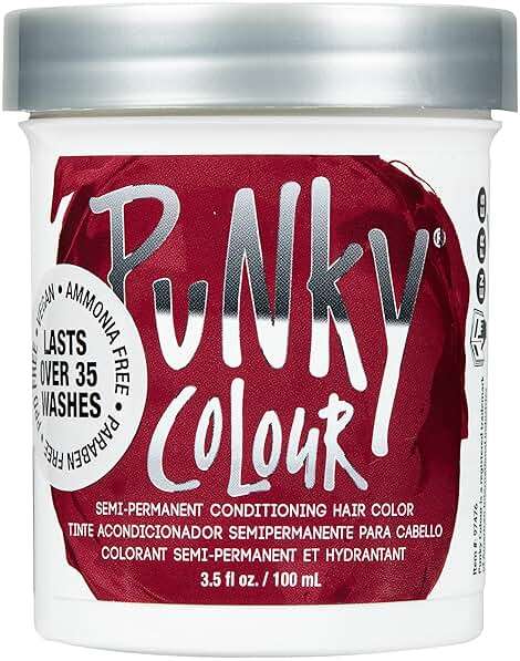 Punky Red Wine Semi Permanent Hair Color - Vegan & Cruelty-Free Conditioning Red Hair Dye, Lasts Up to 35 Washes, 3.5 fl oz - Image 1