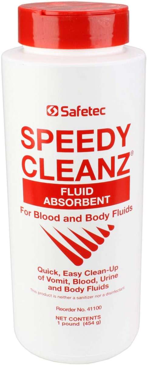 Safetec Speedy Cleanz Fluid Absorbant 16oz. Shaker Top Bottle (for Urine, Vomit and Body Fluid Spills) - Image 1
