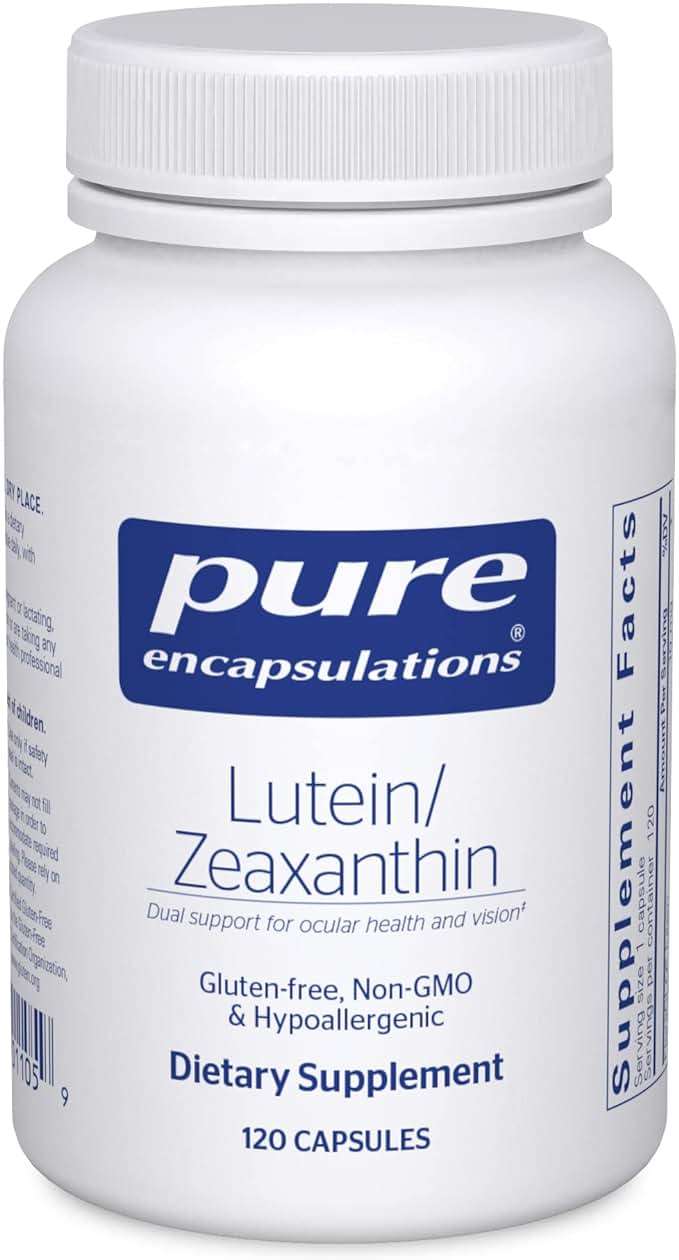 Pure Encapsulations Lutein & Zeaxanthin - Supports Overall Vision* - Maintains Macular Pigment & Eye Health* - Antioxidant Support* - Vegan-Friendly & Non-GMO - 120 Capsules - Image 1