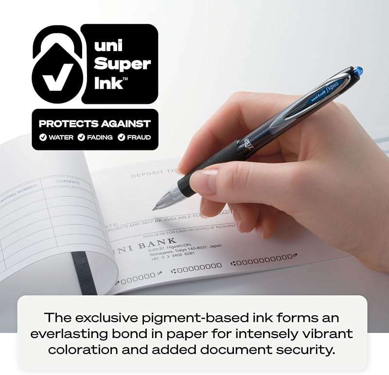 uniball 207 Retractable Gel Pens, Micro Point (0.5mm), Black, 12 Pack - Image 7