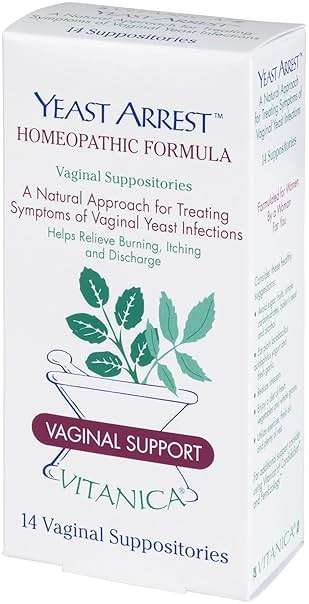 Vitanica Yeast Arrest, Homeopathic Vaginal Suppositories,Yeast Infection Symptoms, Relieves Burning, Itching & Discharge, with Boric Acid, Tea Tree Oil & Probiotics, Vegan (Yeast Arrest Pro Logo, 14) - Image 1