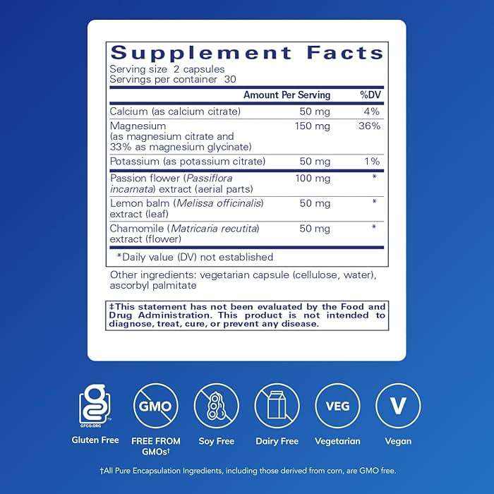 Pure Encapsulations Muscle Cramp/Tension Formula | Hypoallergenic Supplement to Reduce Occasional Muscle Cramps/Tension and Promote Relaxation* | 60 Capsules - Image 2