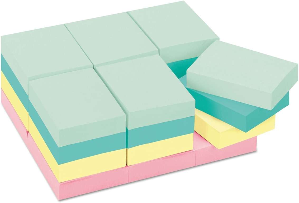 Post-it Notes, 1 3/8 in x 1 7/8 in, 24 Sticky Note Pads, 100 Sheets per Pad, Beachside Café Collection, School Supplies and Office Products - Image 4