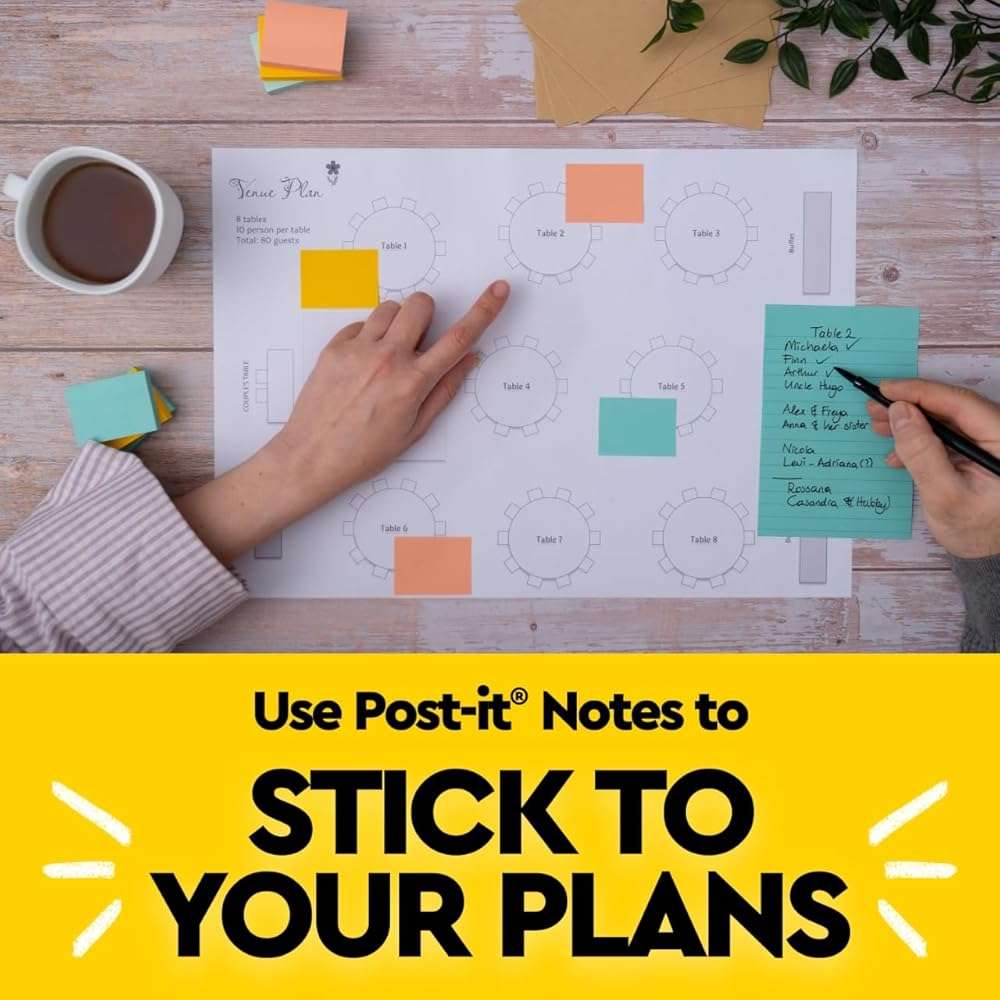 Post-it Notes, 1 3/8 in x 1 7/8 in, 24 Sticky Note Pads, 100 Sheets per Pad, Beachside Café Collection, School Supplies and Office Products - Image 7